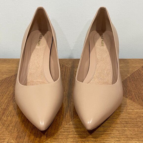 Cole Haan Go-to Park Pump Womens 9B Nude Leather Pointed Toe Stiletto Heels - Picture 3 of 13